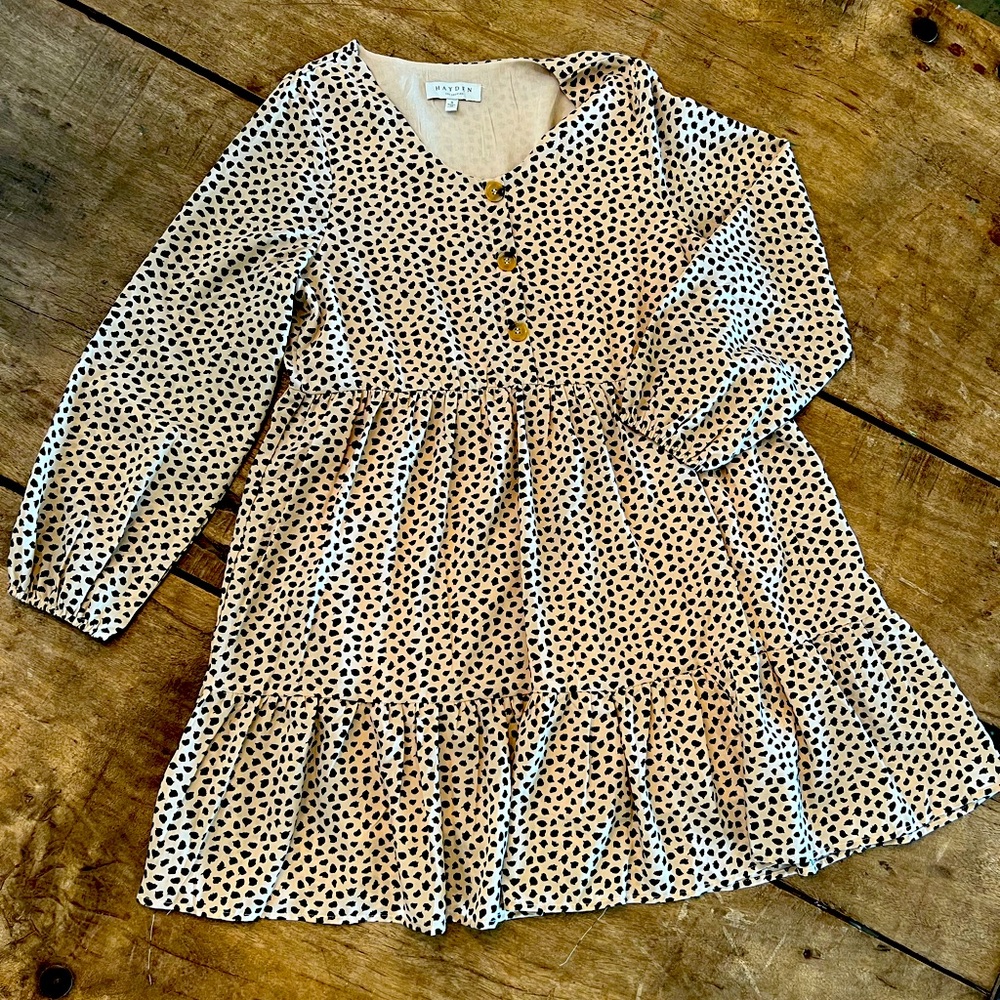Hayden Animal Print with Three Faux Button Dress